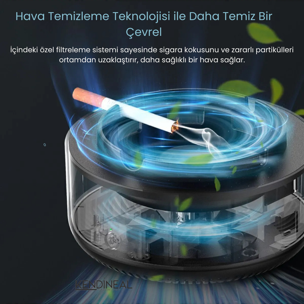 Sigara Koku ve Duman Giderici Hava Temizleyici Küllük