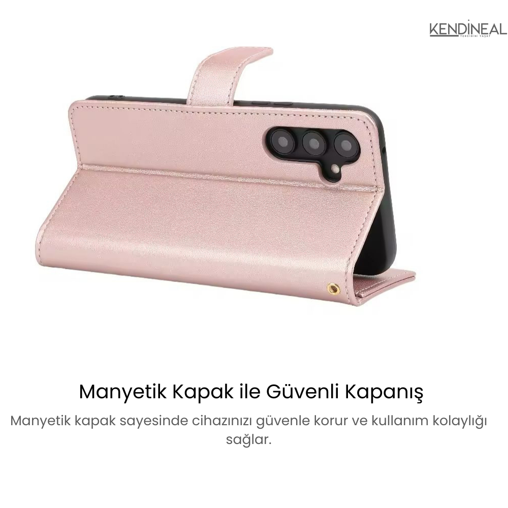 Kendineal Çok Fonksiyonlu Samsung Galaxy Cüzdan Kılıfı – A05S'den A55'e Tüm Modellerle Uyumlu