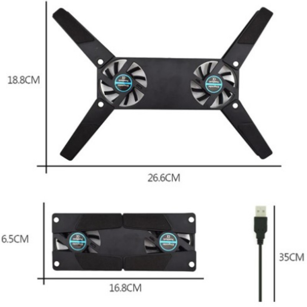 Kendineal Yüksek Performanslı Ergonomik Laptop Soğutucu – 2 Fanlı, Katlanabilir & Taşınabilir Tasarım