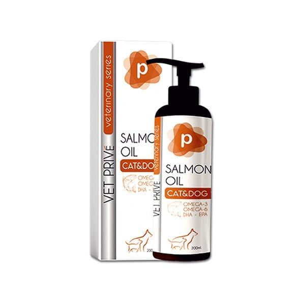 Vet Prive Veterinary Salmon Oil Kedi ve Köpekler için Omega 3 ve Omega 6 Sıvı Desteği 200 Ml!