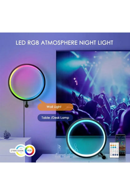 Müzik Ritimli 10 İnç LED RGB Masa Lambası - Uzaktan Kumanda ve Uygulama Kontrolü