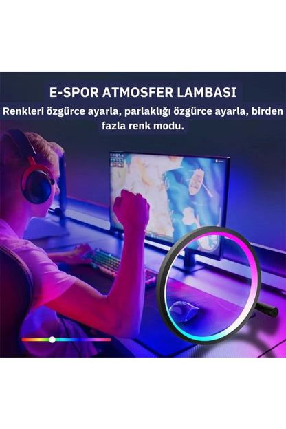 Müzik Ritimli 10 İnç LED RGB Masa Lambası - Uzaktan Kumanda ve Uygulama Kontrolü