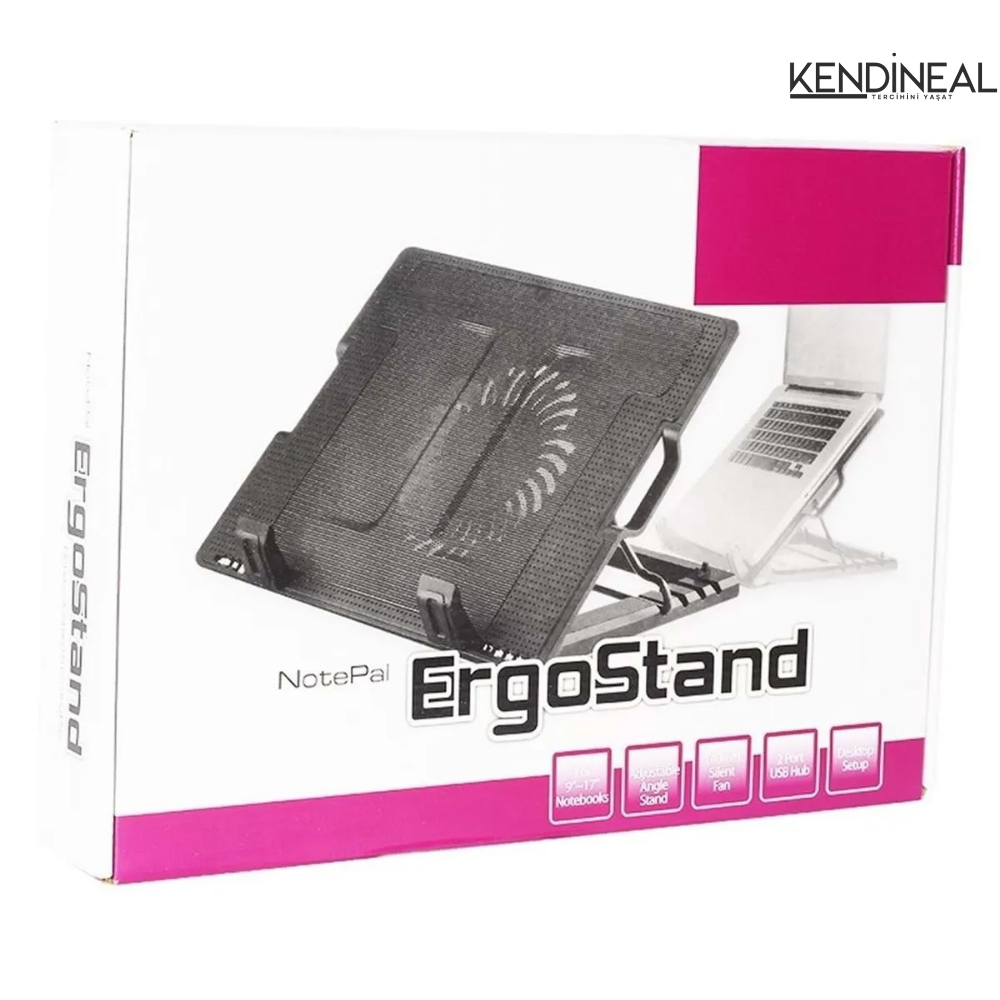Kendineal RGB Işıklı Laptop Soğutucu – 5 Kademeli Ergonomik Stand & Güçlü Fan