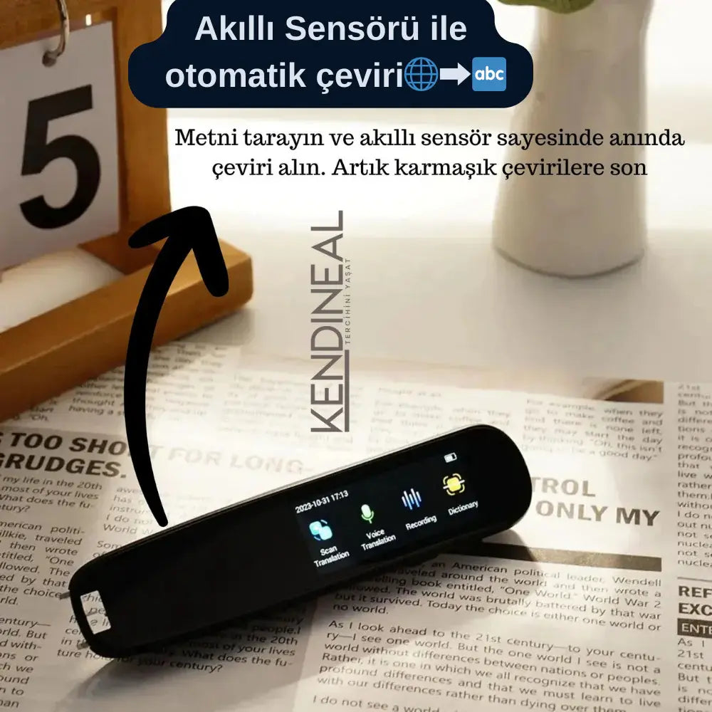 112 Dil Destekli Akıllı Çevirmen Kalem - Ses ve Tarama Çevirisi Wi-Fi ve Bluetooth Bağlantılı