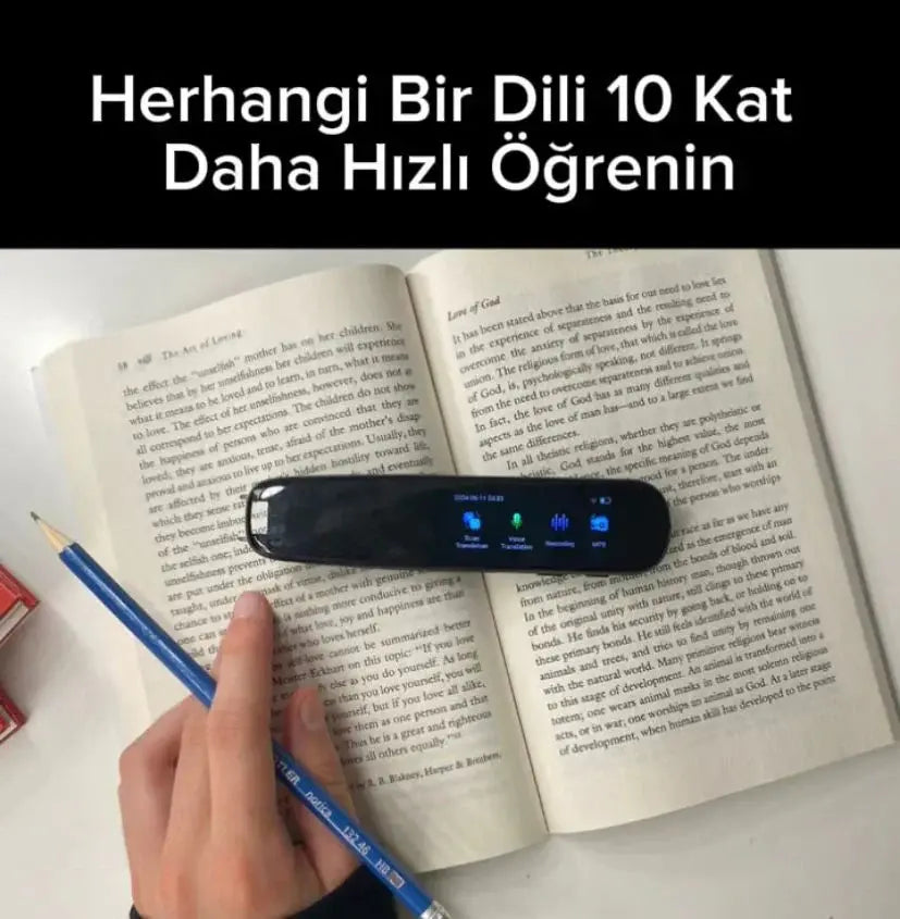 112 Dil Destekli Akıllı Çevirmen Kalem - Ses ve Tarama Çevirisi Wi-Fi ve Bluetooth Bağlantılı