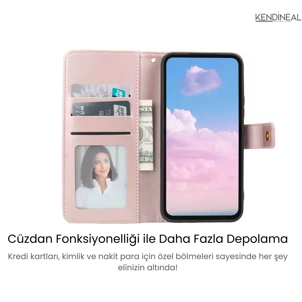 Kendineal Çok Fonksiyonlu Samsung Galaxy Cüzdan Kılıfı – A05S'den A55'e Tüm Modellerle Uyumlu!
