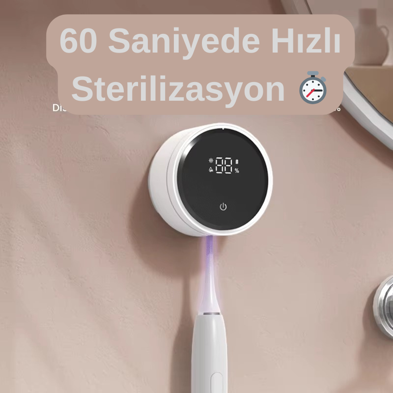 UV Sterilizasyonlu Mini Taşınabilir Seyahat Diş Fırçası Kutusu-Şarj Edilebilir Ultra Hijyenik Koruma - Kendine Al