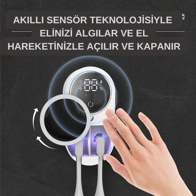 UV Sterilizasyonlu Mini Taşınabilir Seyahat Diş Fırçası Kutusu-Şarj Edilebilir Ultra Hijyenik Koruma - Kendine Al