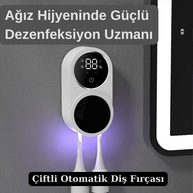 UV Sterilizasyonlu Mini Taşınabilir Seyahat Diş Fırçası Kutusu-Şarj Edilebilir Ultra Hijyenik Koruma - Kendine Al
